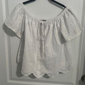 Express white off the shoulder blouse
